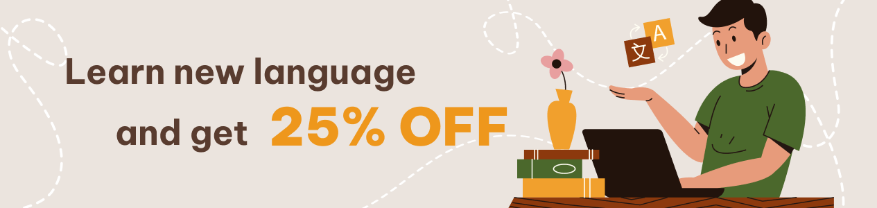 Learn new language & get 25% off