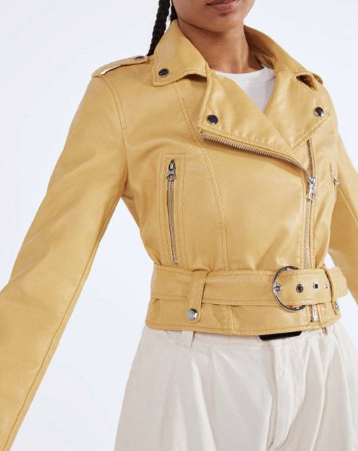 Faux leather biker jacket - Image 3