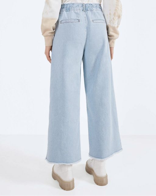 Culotte jeans with frayed hems - Image 2