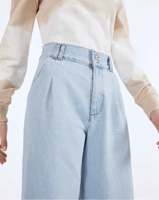 Culotte jeans with frayed hems - Image 3