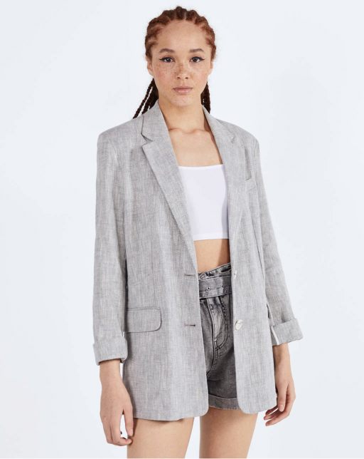 Linen-effect blazer