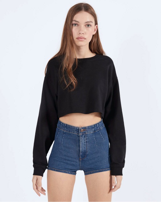 High waist denim shorts